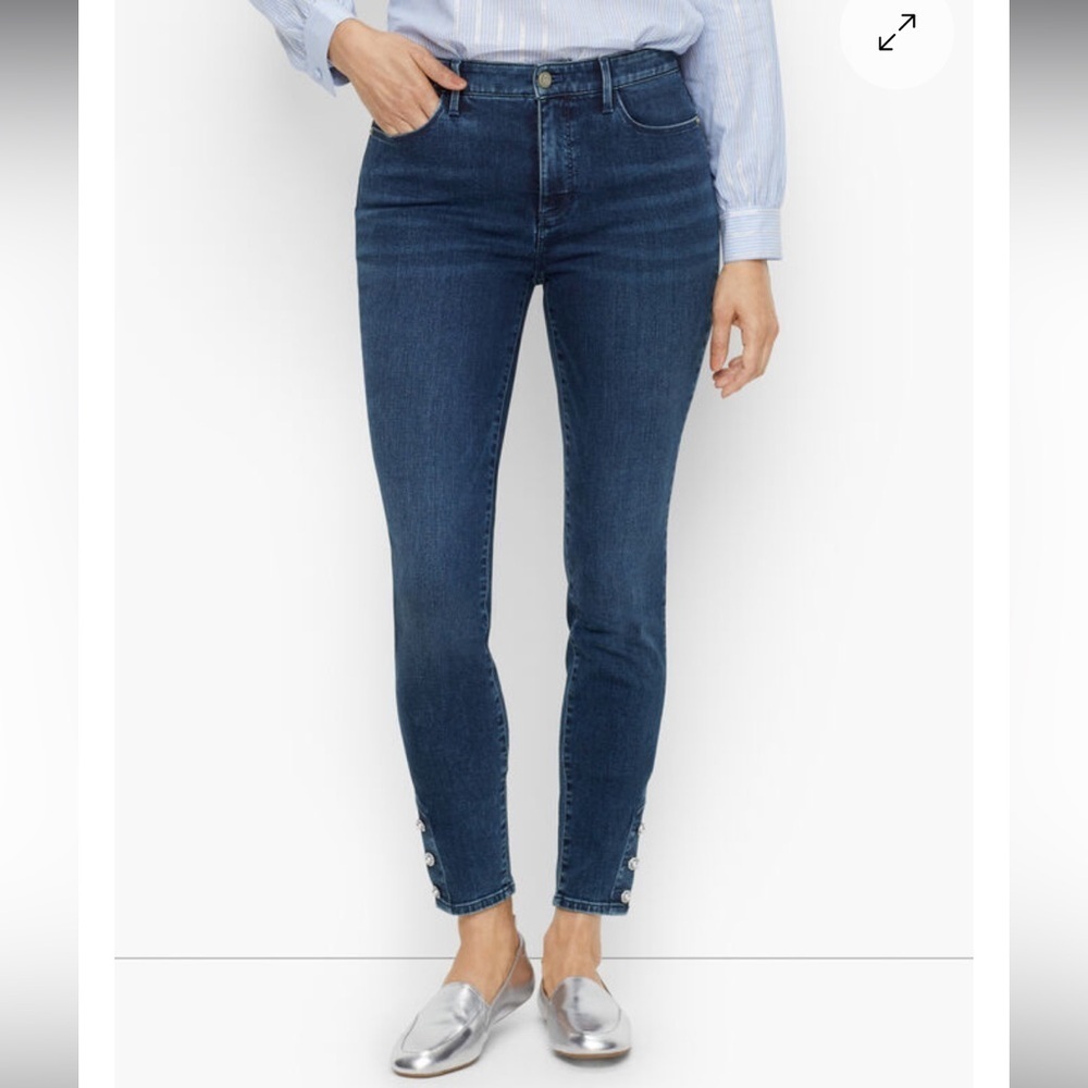 Talbots Jeggings Lunar Wash Size 6 Button Ankle